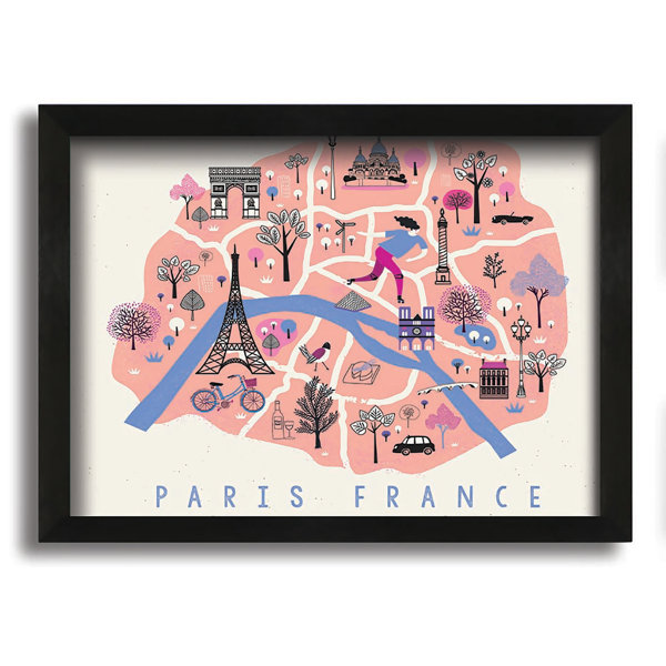 Ophelia & Co. The Little Map Of France Picture Frame Painting on